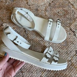 Shelly’s London White Platform Strappy Sandal